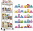 4 Tier Classroom Rolling Cart Storage Utility Cart with Handle Hook, Monster
