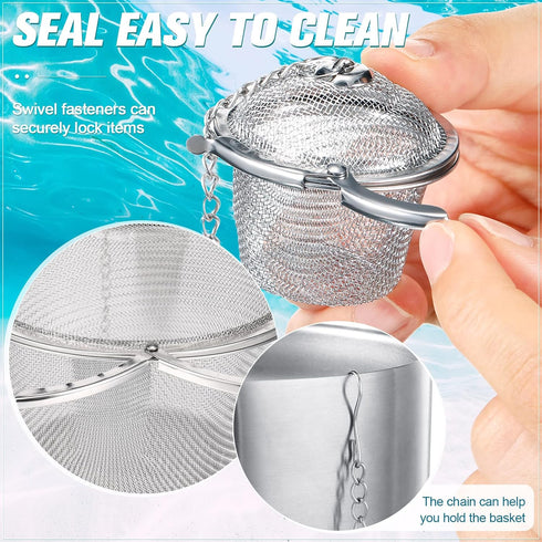 6 Pcs Ultrasonic Watch Parts Cleaner Baskets, Stainless Steel Jewelry Steam Cleaner Basket Mesh Ball Holder
