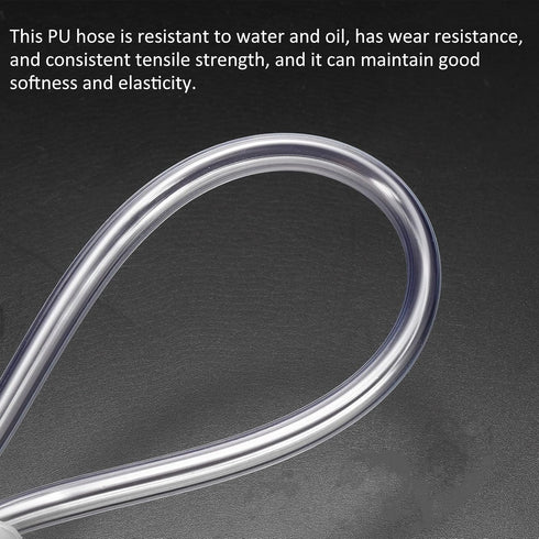 Pneumatic Tubing - Air Compressor PU Line Hose, Clear for Water Fluid Transfer (6mm ID x 8mm OD, 6.6 Ft Length)