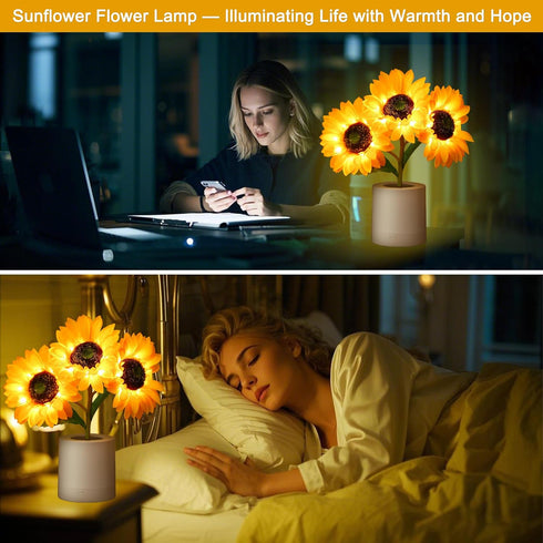 WSYEAR Sunflower Gifts for Women-Sunflowers Flower Lamp Night Light for Bedroom Decor,Valentines Day Birthday Gifts