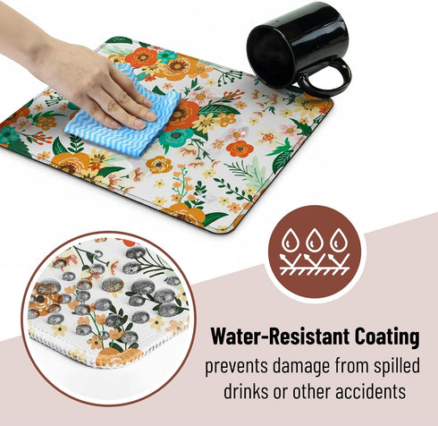 Mr. Pen 12.5"x 10.5", 2 Pack, - Mouse Pad, Floral, Women Girls Flowers, Waterproof Laptop and Computer Mouse Pad