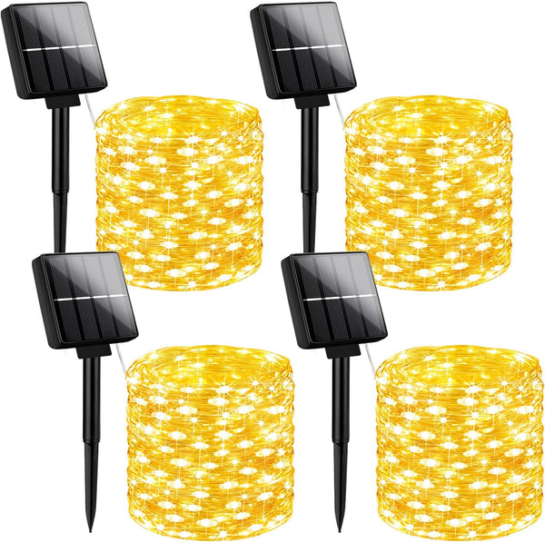 Brightever Solar Fairy Lights for Outside Waterproof, 4-Pack Total 160FT 400 LED