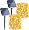 Joomer Solar String Lights Outdoor, 2Pack 100ft 300LED Waterproof Fairy Lights for Garden Decoration (Warm White)