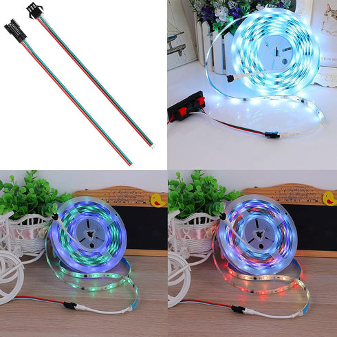 SUPERNIGHT 3 Pin Connector for WS2811 WS2812 WS2812B SK6812 LED Strip Lights, 7 Pairs JST SM Male Female Plug Cables