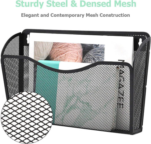 EASEPRES Mesh 3 Pockets Vertical Hanging File Organizer Wall File Holder Rack