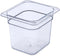 Carlisle FoodService Products Storplus Food Pan, Clear, 1/6 Size, 6 Inches Deep, Polycarbonate