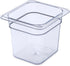 Carlisle FoodService Products Storplus Food Pan, Clear, 1/6 Size, 6 Inches Deep, Polycarbonate