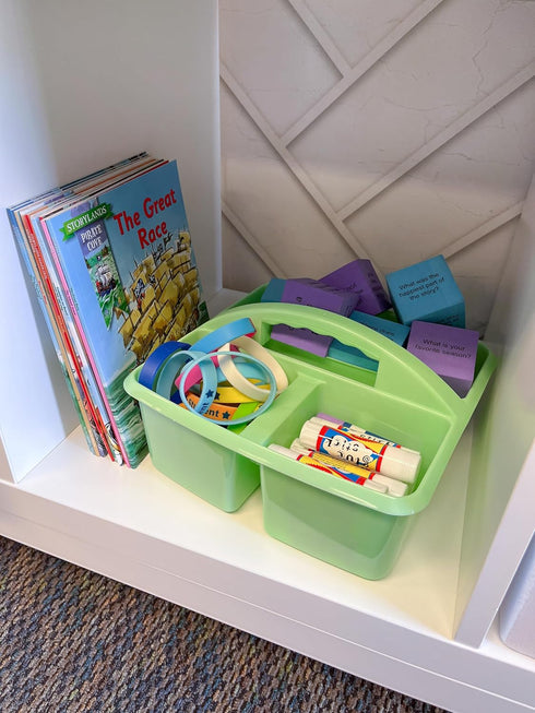 Teacher Created Resources Mint Portable Plastic Storage Caddy, 6-Pack for Classrooms, Kids Room, Office