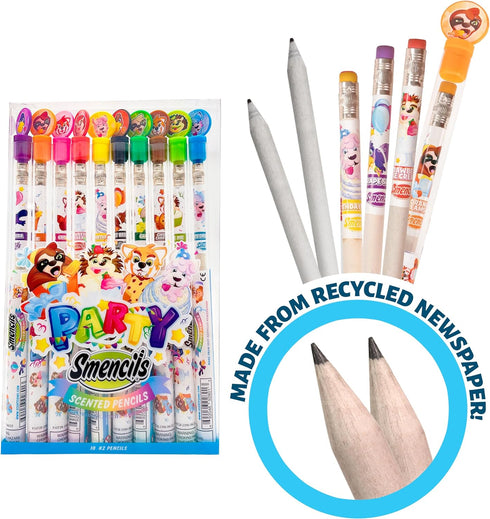 Party Smencils - Scented Graphite HB #2 Pencils, 10 Count, Gifts for Kids and School Supplies