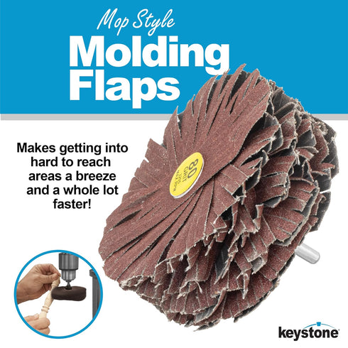 4 inch Mop Star Molding Flap Sander Wheel, 180 Grit, 1/4" Shank