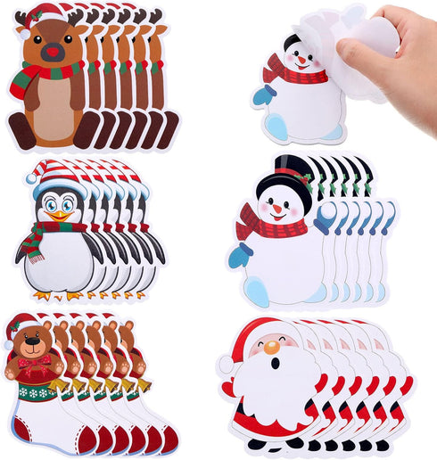 Christmas Notepad 30 Pieces, Winter Theme Self Sticky Notes for Work Study Decoration Present, 5 Styles