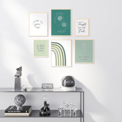 EXCOOL CLUB Therapy Office Decor, Mental Health Posters for High School - 12x16 Psychology Wall Art, Counselor Supplies