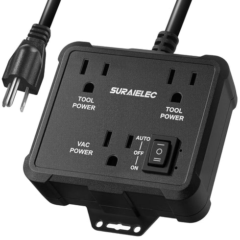 SURAIELEC Automatic Vacuum Switch for 2 Power Tools, Auto/On/Off Mode, Delay Shut