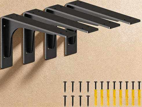 QDMXJF 8 inch 4.7 inch 300lbs, Counter Brace,Pack 4. (8 4.7 x Shelf Support Bracket Heavy Duty, L Shelf Brackets ,max