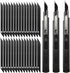 FOSHIO 3 Pack Retractable Utility Knife with 30 Degree Snap Off Blade 9MM, Box Cutter for Carton, Cardboard, and Office