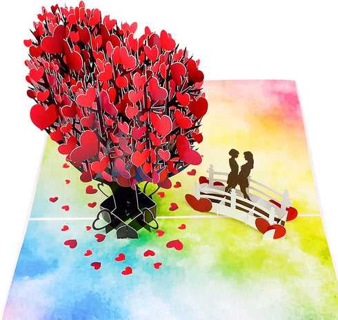 Liif 3D Pop Up Card, Lesbian Love Tree Greeting Card for Valentine's Day, Anniversary, LGBT, Wedding