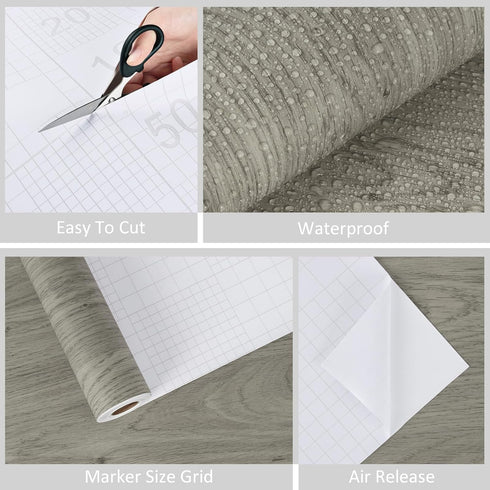 WESTICK Wood Grain Contact Paper, Removable Peel and Stick Wallpaper for Cabinets, Countertops, Bathroom Walls 15.75" x