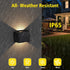 4 Pack IP65 (3000K T-SUN Solar Powered Wall Lights Outdoor Waterproof Up and Down Fence Lights for Outside Patio
