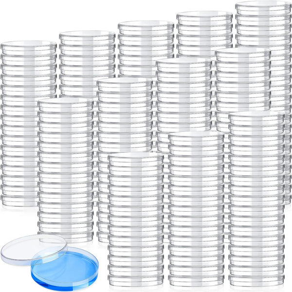 Xuhal 200 Pack Sterile Petri Dishes with Lid, 90mm Dia x 16mm, Plastic Petri Plates for Lab