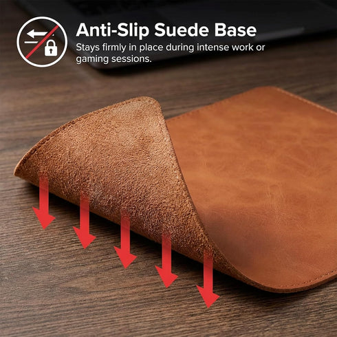 Psiriol 10.2 8.3 Inch, 1 Pack Leather Mouse Pad, Double Side Mousepad with Stitched Edge, Waterproof Gaming MousePads