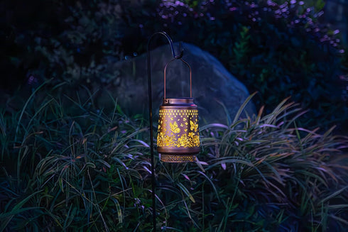 YAKii Butterfly Solar Lanterns Outdoor Waterproof Garden Decor Birthday Gifts for Women Mom Grandma Metal Hanging Solar