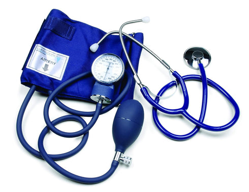 Lumiscope Blood Pressure Kit - Manual BP Monitor with Aneroid Sphygmomanometer, Stethoscope, Adult Cuff, 100-019