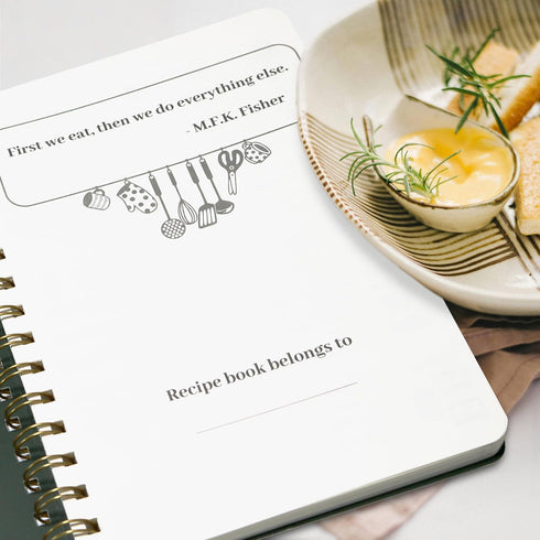 Perfect Blank Recipe Book, Hardcover Personal Recipe Notebook to Write 144 Exclusive Recipes (olive-green)