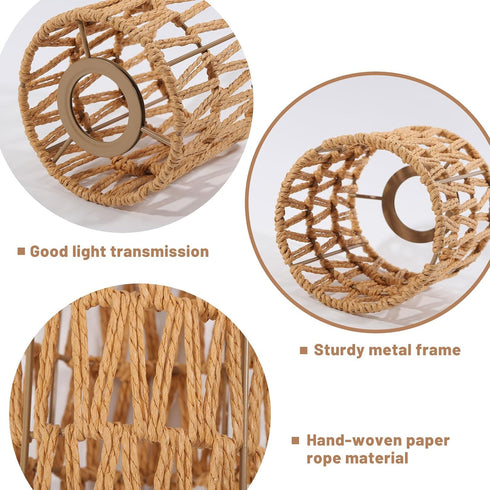 2 4.65.9 inch CHGCRAFT Pcs Rattan Lamp Shade Woven Lampshade Replacement Lamp Covers for Pendant, Table, Wall and Floor