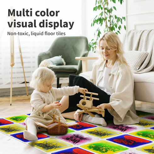 Art3d 11.8"x11.8" 4 Liquid Sensory Floor Decorative Tiles, Square, Tiles