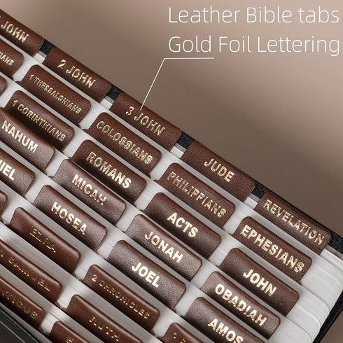 UPAFEXXI 80 -Leather Bible Tabs, Bible Tabs for women and men(Gold Foil Lettering) Large Print Stickers, Easy to Read