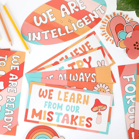 Groovy Bulletin Board Classroom Decorations, Amazing Things Happen Here Set for Back to School Wall Decor