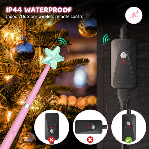 Magic Christmas Light Wand Wireless Magic Remote Wand Switch Kit with Music Surpised Remote Control Outlet Switch