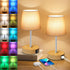 Ascher Small Bedside Table lamp Set of 2, RGB Color Changing Lamps,