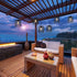 Bulb Livinlarge Hanging Pendant Lights,Metal Solar Outdoor Chandelier,Solar Hanging Lights with Warm White LED