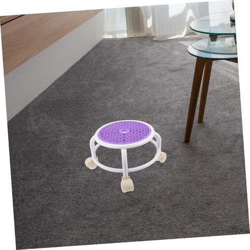 Happyyami Salon Equipment Rolling Chair Small Casters Low Height Stool for Office Foot Rest Under Desk Foot Stool