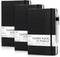 feela 3 Pack A5 Notebooks with 3 Black Pens, Hardcover Classic Ruled Journal Set with Pen Holder for Business