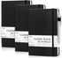 feela 3 Pack A5 Notebooks with 3 Black Pens, Hardcover Classic Ruled Journal Set with Pen Holder for Business