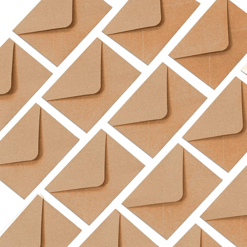 Gift Card Envelopes, 100 Count Mini Kraft Paper Business Card Envelopes, Tiny Envelope Pockets for Small Note Cards