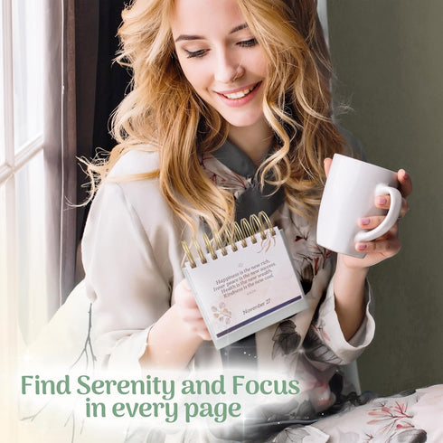MESMOS 366 Daily Mindfulness Affirmation Quotes, Perpetual Desk Calendar, Inspirational Self Care Gifts for Women, Desk
