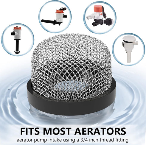Saillong Stainless Steel Mesh Strainer ¾ Inch -14, Aerator Screen Strainer for Livewell Pump, 4 Pcs