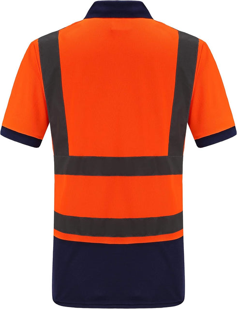 Reflective Gear Polo Shirt, Safety Short Sleeve Polo in Orange, Size 3XL