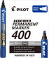 PILOT Premium 400 Permanent Markers, Broad Point Chisel Tip Blue Ink, Box of 12