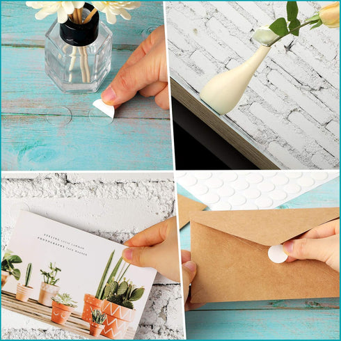 Outus Double Sided Dots Traceless Clear Putty, 350 Pieces, Removable Reusable Transparent Adhesive Stickers for
