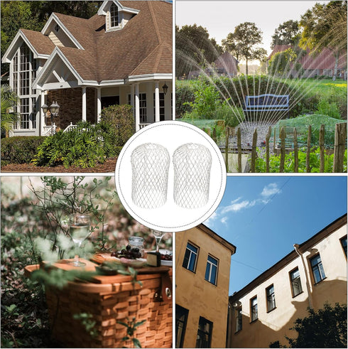 Angoily 2pcs Gutter Anti-leaf Down Silver Guard, Expandable Screens, Aluminum Gutters, Sieve Strainer Mesh