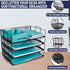 Stackable Paper Tray Desk Organizer - 4-Tier Metal Mesh Letter Organizers for Business, Home, School, Multi-Functional