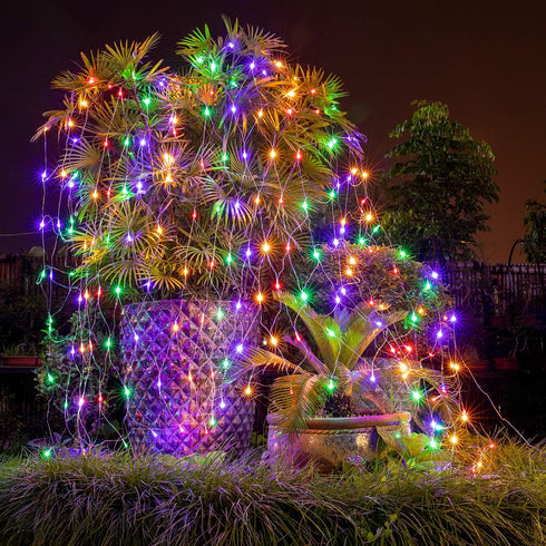 AWQ 200 9.8ft 6.6ft 8 LED x String Net Mesh Lights Modes for Christmas Wedding Party Home Garden Lawn Bushes Indoor
