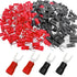 200 Pcs Insulated Fork Spade Wire Connector U Type Electrical Crimp Terminals #8 Black & Red (100 Pcs Red + 100 Pcs