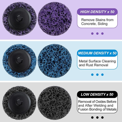 150 2 Inch Macarrie Pcs Surface Conditioning Sanding Discs Quick Change Fine Medium Coarse Sanding Pads Die Grinder