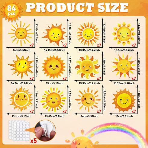 gisgfim 84 Pcs Sun Cutouts 12 Designs Bulletin Board Cut Outs Decoration Large Sunshine Classroom Cut-Outs Happy Sun Bulletin Board Cutouts Decor for Baby Shower Spring Summer Sunshine Party Supplies by gisgfim