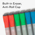 Set 12 U Brands Bold Tip Liquid Glass Whiteboard Markers with Eraser for Glass Boards, Dry Erase Boards, and Chalk